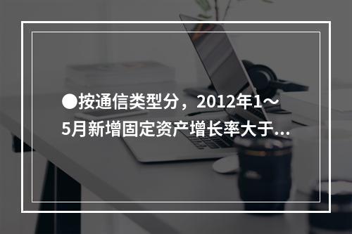 ●按通信类型分，2012年1～5月新增固定资产增长率大于10