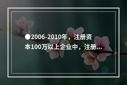 ●2006-2010年，注册资本100万以上企业中，注册资本