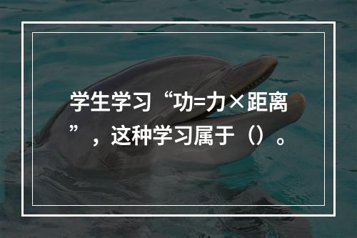 学生学习“功=力×距离”，这种学习属于（）。