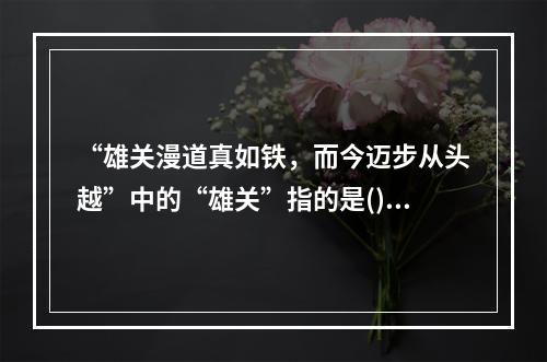 “雄关漫道真如铁，而今迈步从头越”中的“雄关”指的是()。