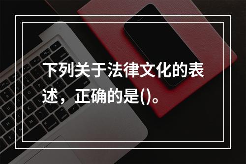 下列关于法律文化的表述，正确的是()。