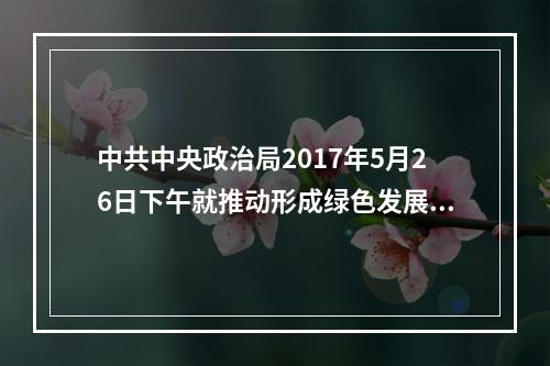 中共中央政治局2017年5月26日下午就推动形成绿色发展方式