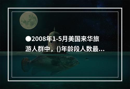 ●2008年1-5月美国来华旅游人群中，()年龄段人数最多。