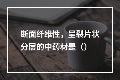 断面纤维性，呈裂片状分层的中药材是（）