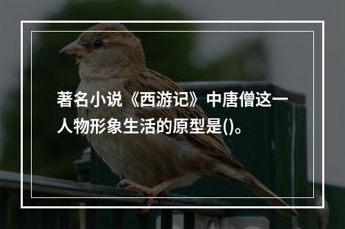 著名小说《西游记》中唐僧这一人物形象生活的原型是()。