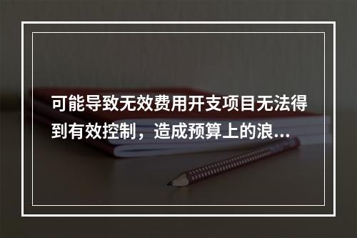 可能导致无效费用开支项目无法得到有效控制，造成预算上的浪费的