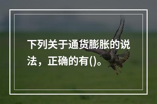 下列关于通货膨胀的说法，正确的有()。