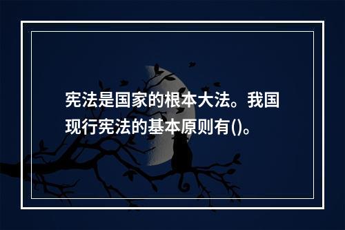 宪法是国家的根本大法。我国现行宪法的基本原则有()。