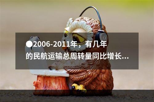 ●2006-2011年，有几年的民航运输总周转量同比增长低于