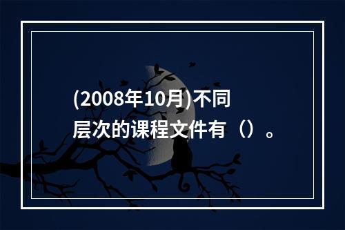 (2008年10月)不同层次的课程文件有（）。