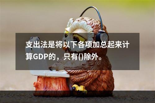 支出法是将以下各项加总起来计算GDP的，只有()除外。