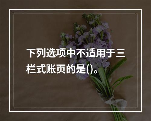 下列选项中不适用于三栏式账页的是()。