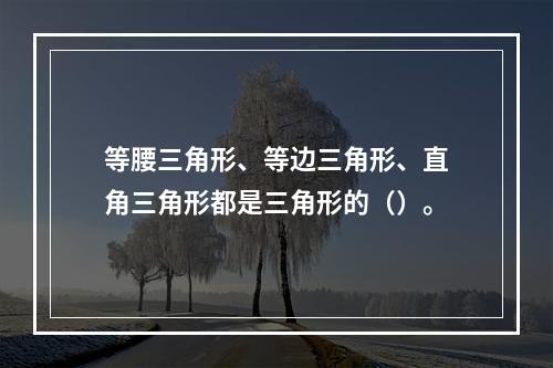 等腰三角形、等边三角形、直角三角形都是三角形的（）。