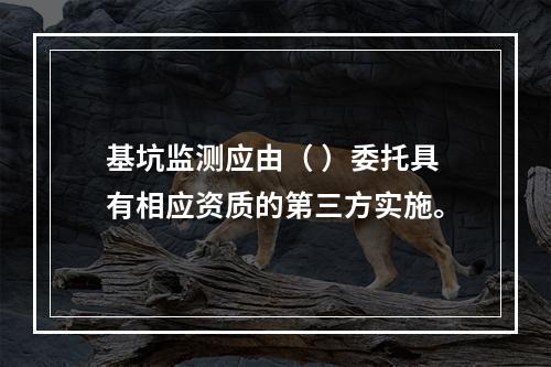 基坑监测应由（ ）委托具有相应资质的第三方实施。