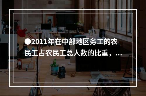 ●2011年在中部地区务工的农民工占农民工总人数的比重，r较