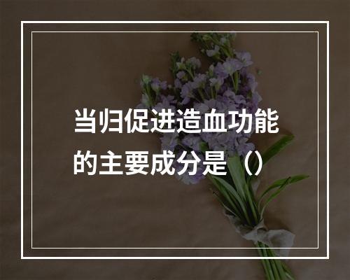 当归促进造血功能的主要成分是（）