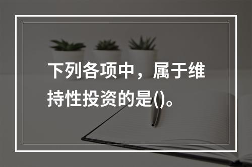 下列各项中，属于维持性投资的是()。