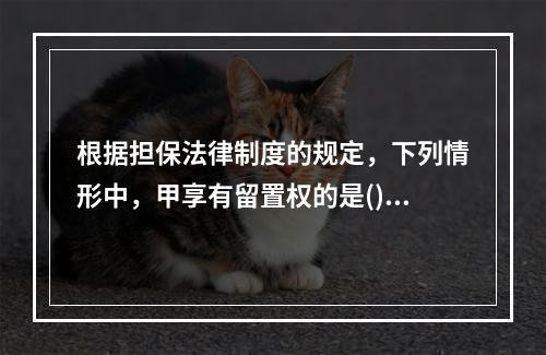 根据担保法律制度的规定，下列情形中，甲享有留置权的是()。