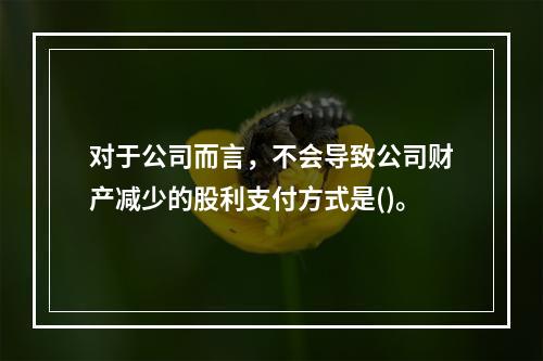 对于公司而言，不会导致公司财产减少的股利支付方式是()。