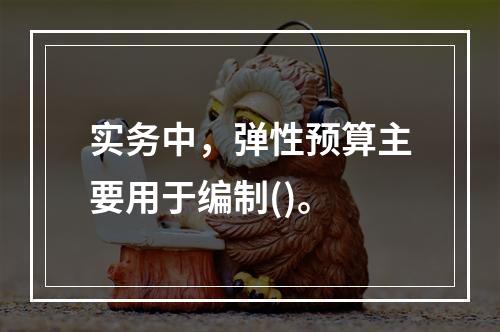 实务中，弹性预算主要用于编制()。