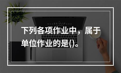 下列各项作业中，属于单位作业的是()。