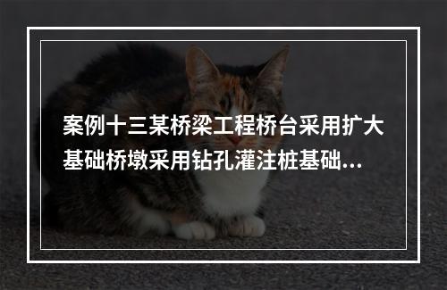 案例十三某桥梁工程桥台采用扩大基础桥墩采用钻孔灌注桩基础。