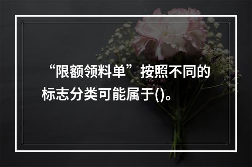 “限额领料单”按照不同的标志分类可能属于()。