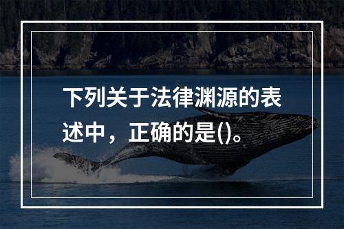 下列关于法律渊源的表述中，正确的是()。