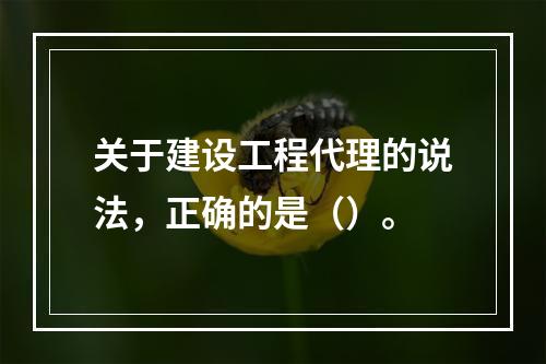 关于建设工程代理的说法，正确的是（）。