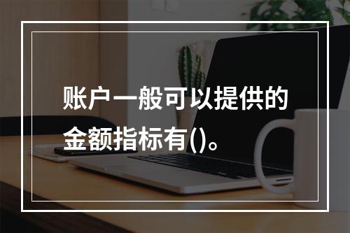 账户一般可以提供的金额指标有()。