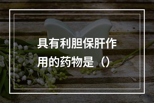 具有利胆保肝作用的药物是（）