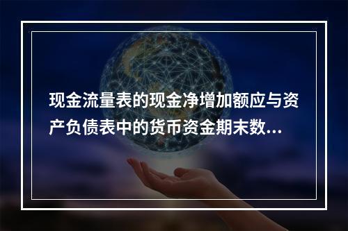 现金流量表的现金净增加额应与资产负债表中的货币资金期末数相等