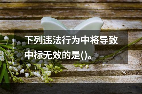 下列违法行为中将导致中标无效的是()。