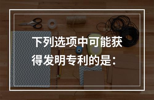 下列选项中可能获得发明专利的是：