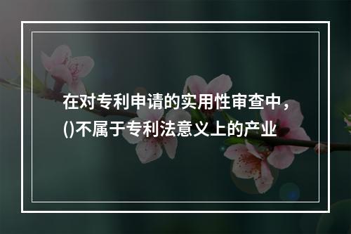 在对专利申请的实用性审查中，()不属于专利法意义上的产业