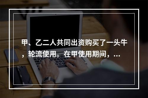 甲、乙二人共同出资购买了一头牛，轮流使用。在甲使用期间，一天