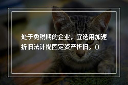 处于免税期的企业，宜选用加速折旧法计提固定资产折旧。()