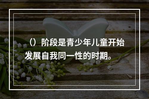 （）阶段是青少年儿童开始发展自我同一性的时期。