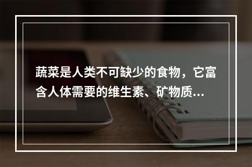 蔬菜是人类不可缺少的食物，它富含人体需要的维生素、矿物质及消