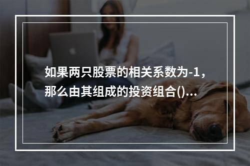 如果两只股票的相关系数为-1，那么由其组成的投资组合()。