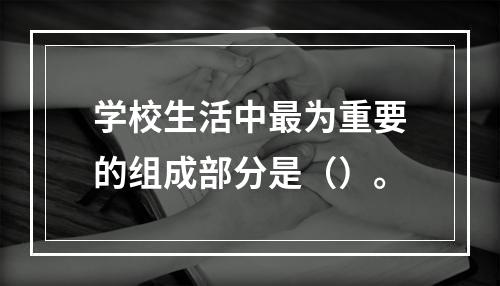 学校生活中最为重要的组成部分是（）。