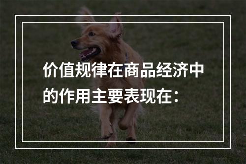 价值规律在商品经济中的作用主要表现在：