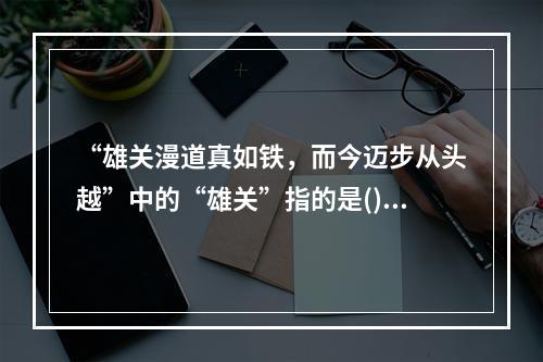 “雄关漫道真如铁，而今迈步从头越”中的“雄关”指的是()。