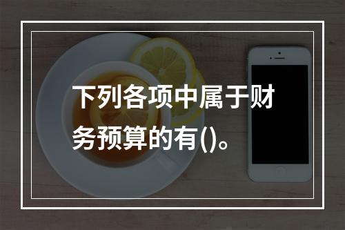 下列各项中属于财务预算的有()。