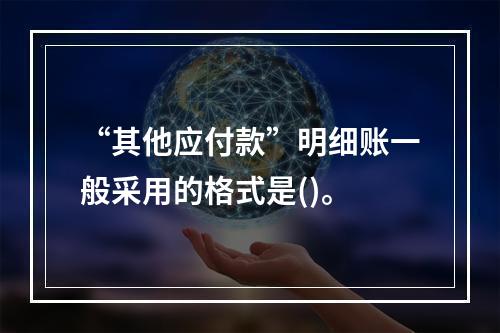 “其他应付款”明细账一般采用的格式是()。