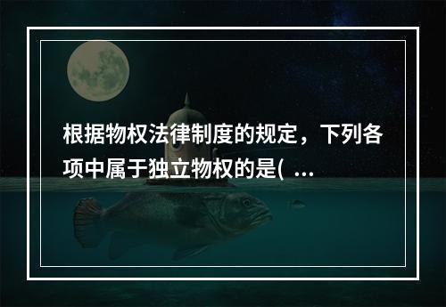 根据物权法律制度的规定，下列各项中属于独立物权的是(  )。