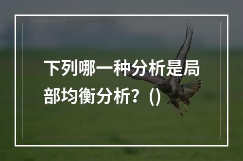 下列哪一种分析是局部均衡分析？()