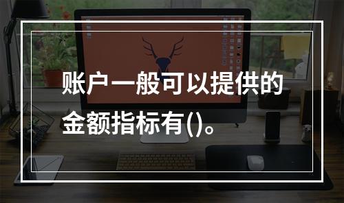 账户一般可以提供的金额指标有()。