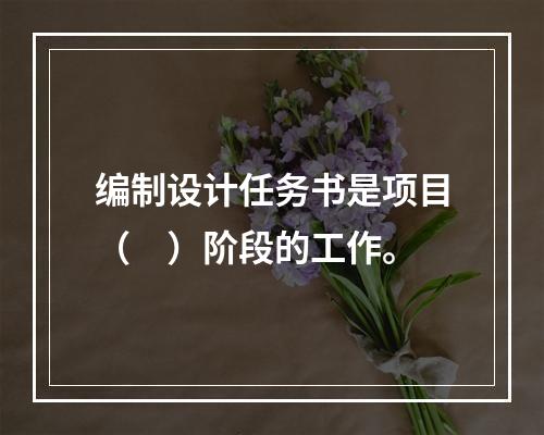 编制设计任务书是项目（　）阶段的工作。