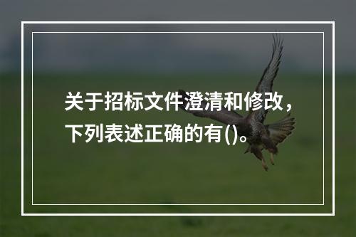 关于招标文件澄清和修改，下列表述正确的有()。